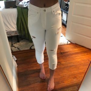Free People White Capris
